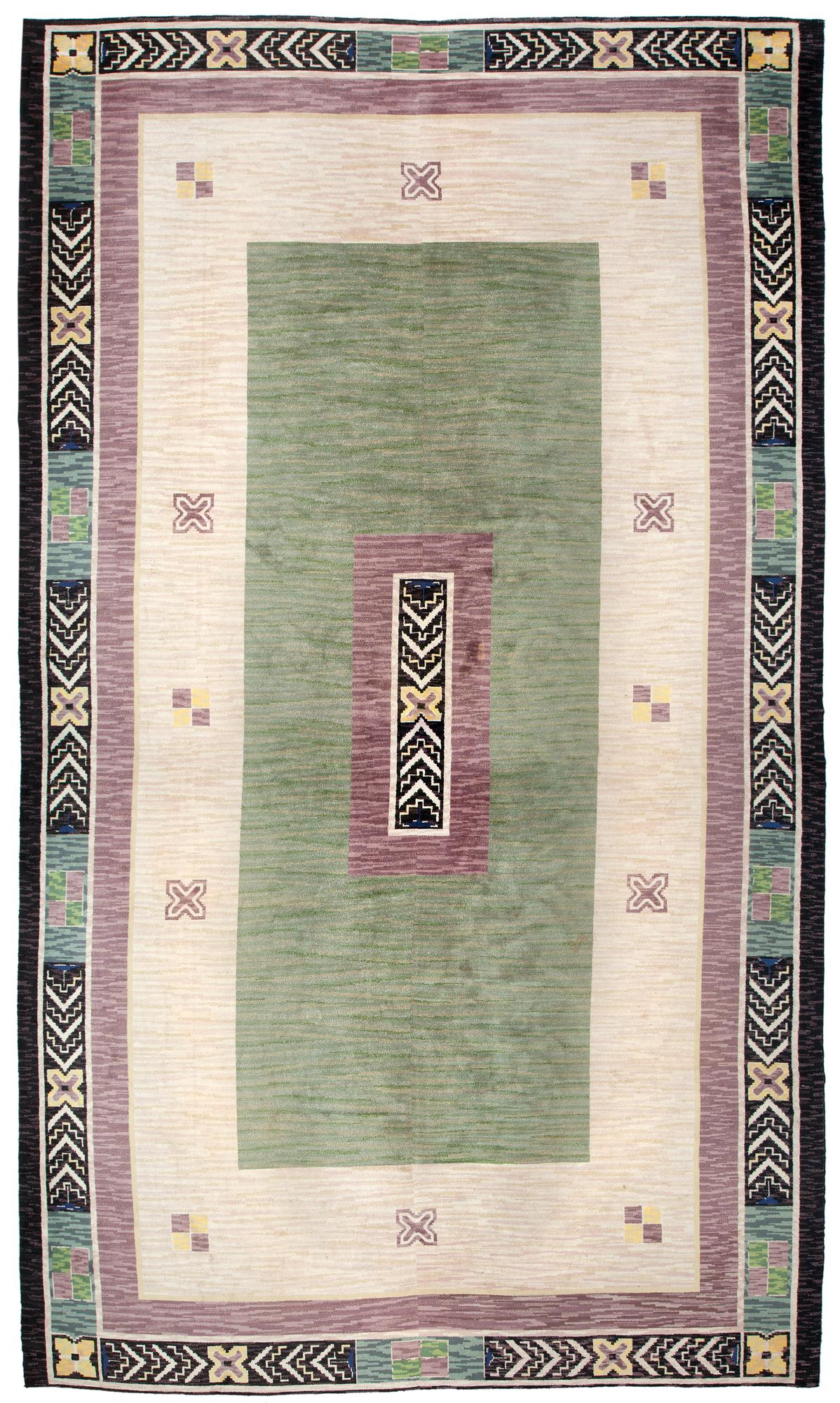 CARPET. Knotted pile (flossa). 835 x 473,5 cm. Sweden 1920's-30's.