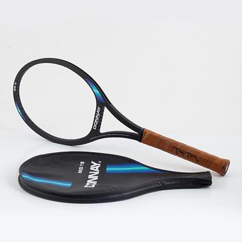 Tennis racket, Signed by Björn Borg. Donnay, specially customized oversized mid 15 wood racket..