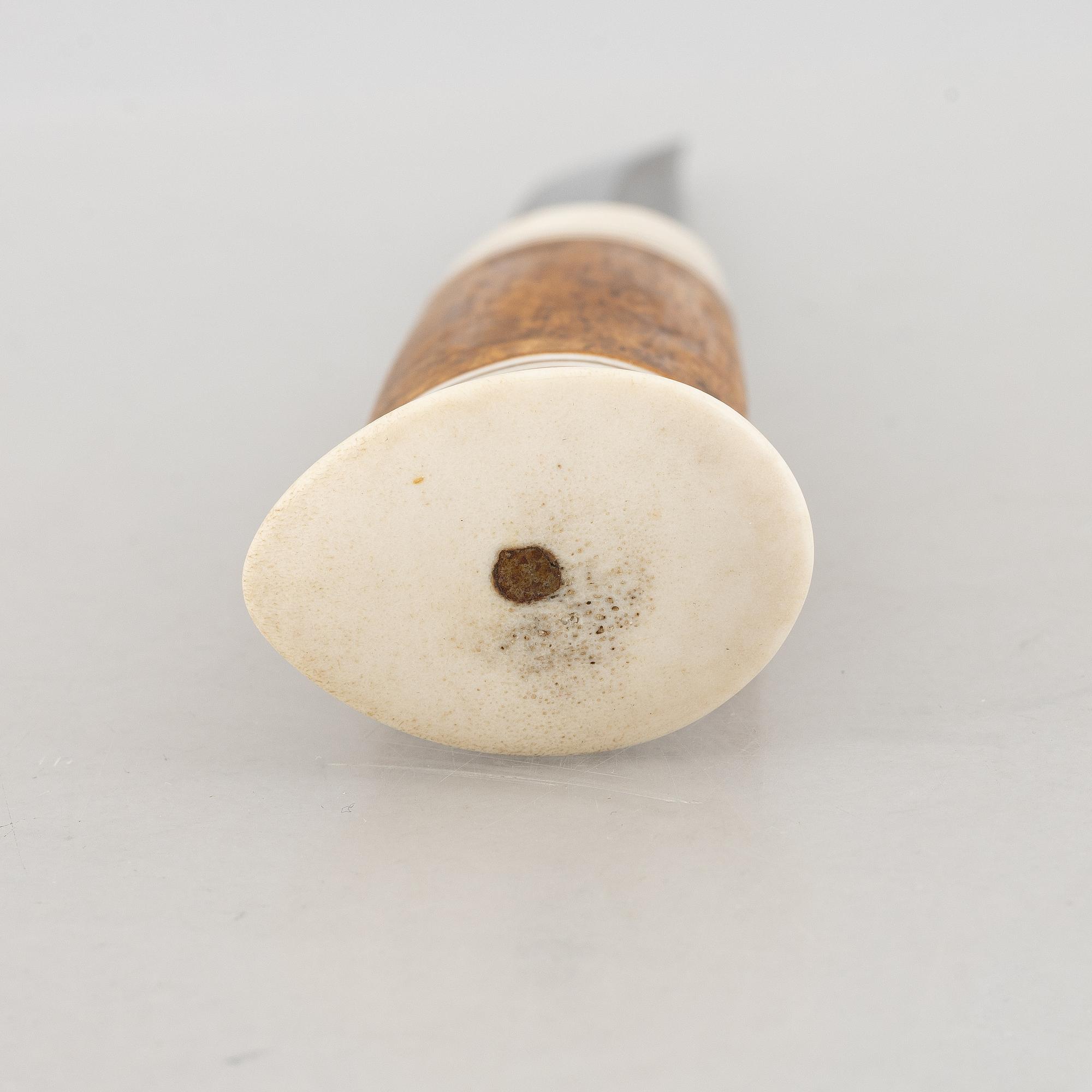 Torsten Fankki, a reindeer antler knife, signed.