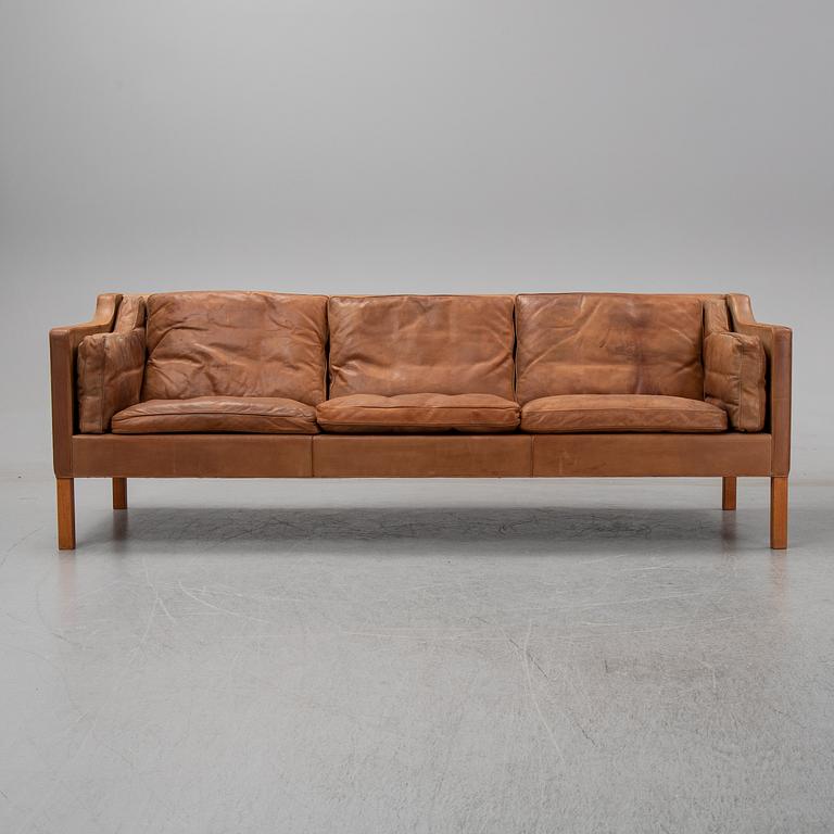 Børge Mogensen, a model 210 leather upholstered sofa for Frederica Stolefabrik.