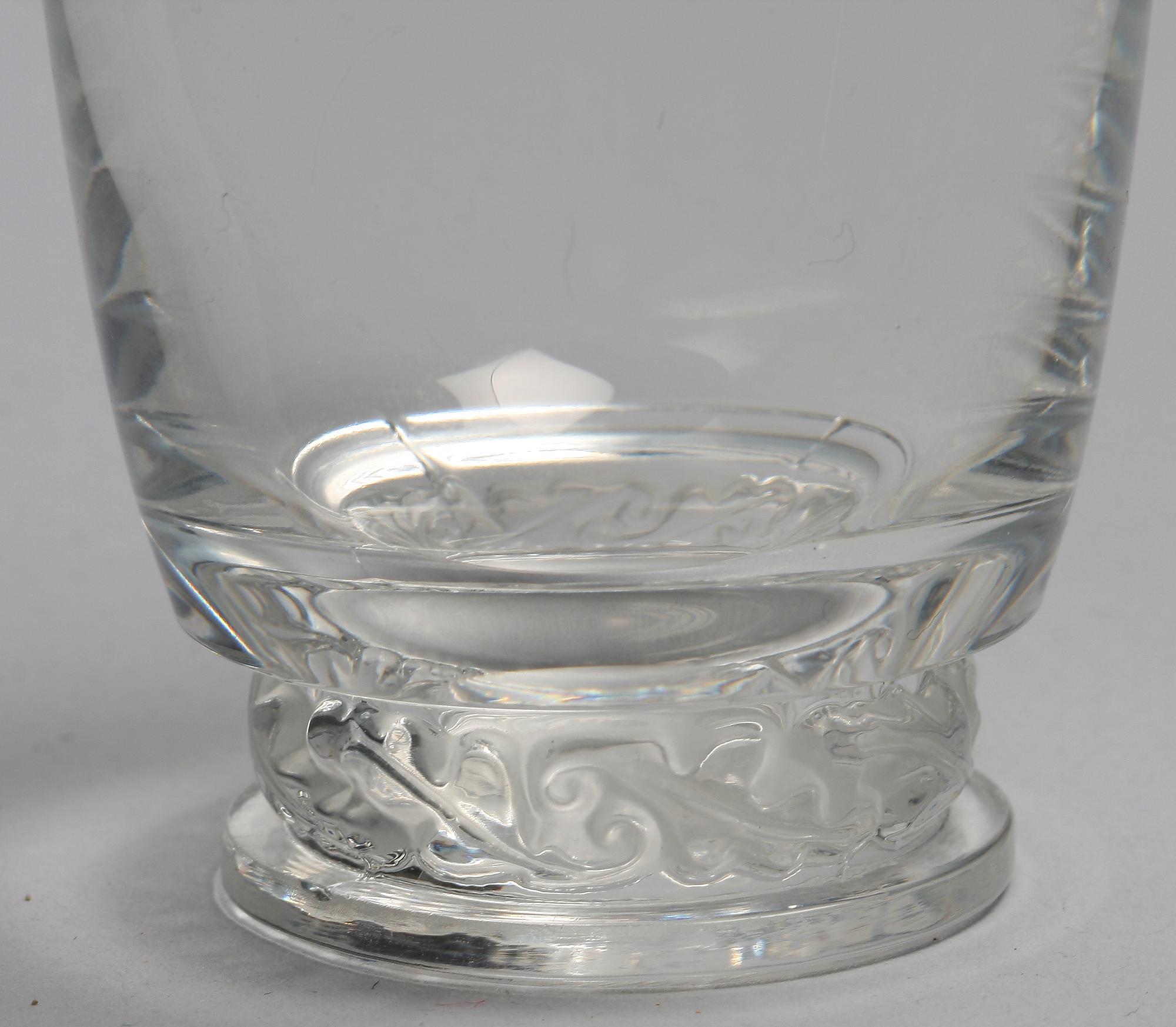 GLAS samt FAT, 2 st. Glas. Lalique, Frankrike. Sign.