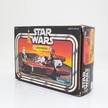 STAR WARS, Artoo-Detoo (R2-D2) ROTJ 65 back-b AFA 75 EX+/NM, See-Threepio(C3PO) POTF & Land Speeder, Kenner 1977-1984.