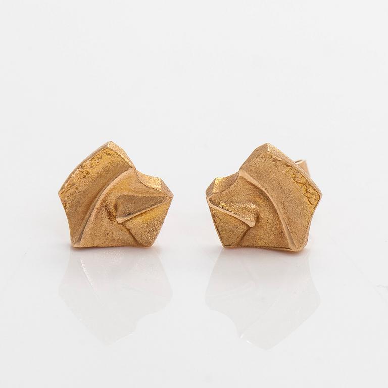Björn Weckström, a pair of 14K gold earrings "Paio" for Lapponia.