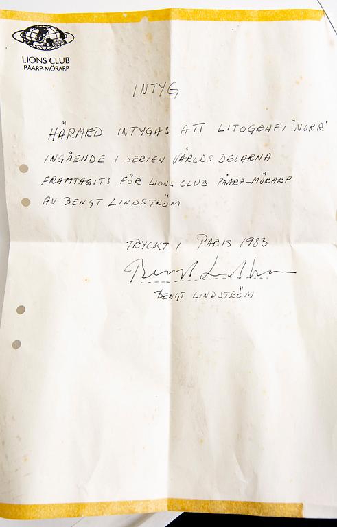 Bengt Lindström, färglitografi signerad och numrerad 62/200.