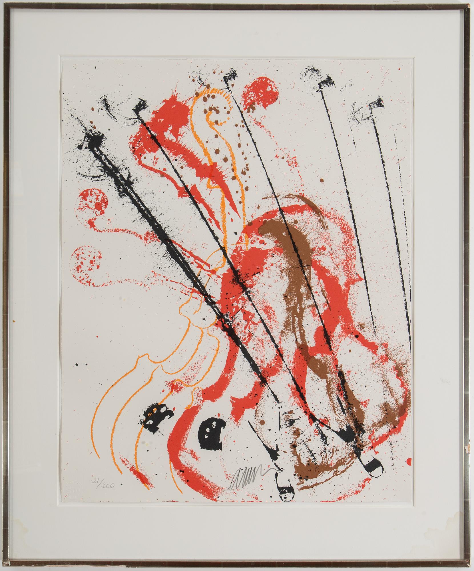 FERNANDEZ ARMAN, a litograph in colors, signed and numbered 21/200.