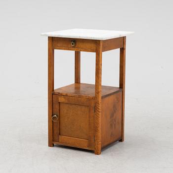 A marble top bedside table, 1940's/20's.