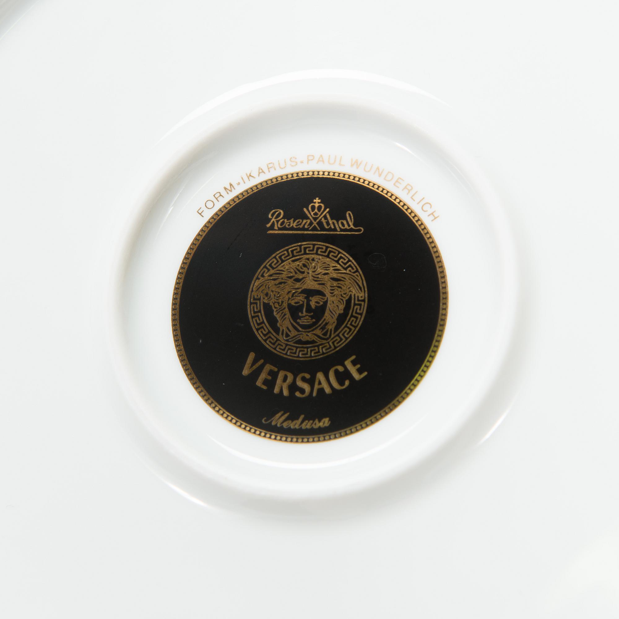 Versace, ruoka-astiasto, 27 osaa, posliini, "Medusa", Rosenthal, Studie-linie, Saksa.