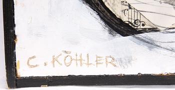 CARL KÖHLER, blandteknik/collage, sign.