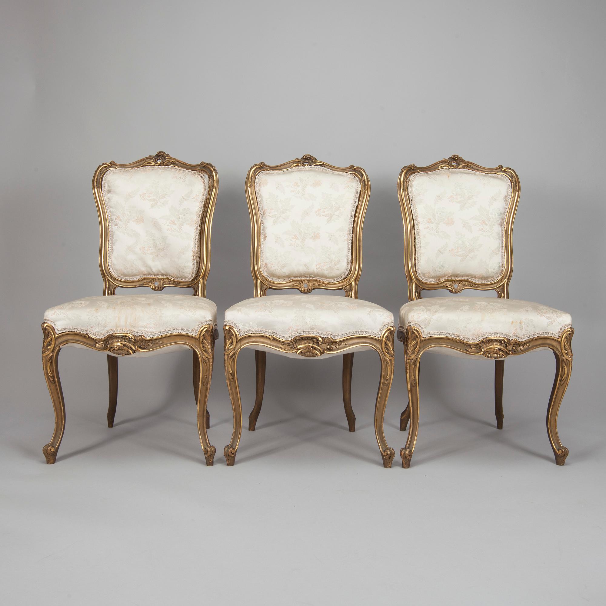 STOLAR, 3 st, rokokostil, sekelskiftet 1800/1900.