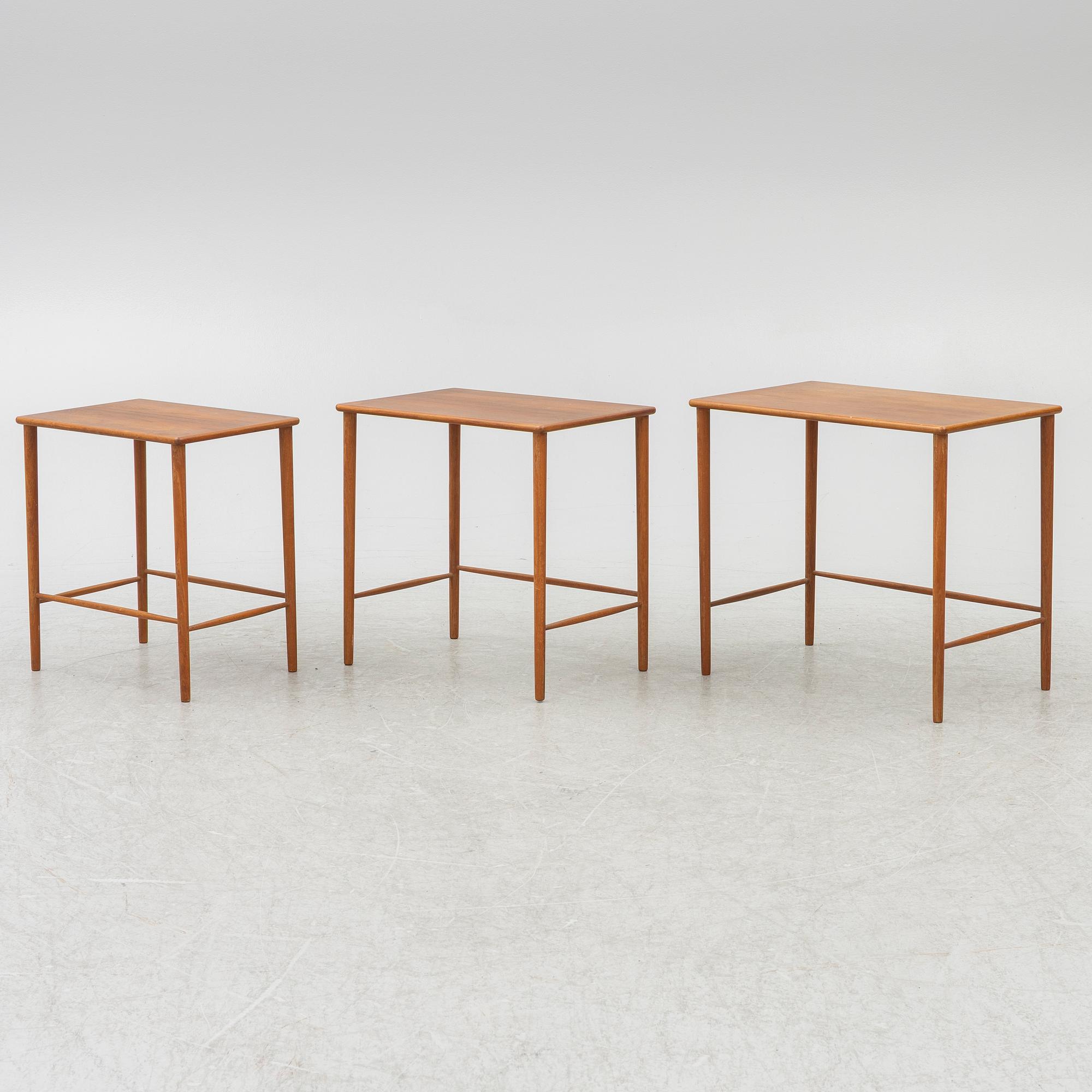 Tea table, 3 pieces, 1950s/60s.