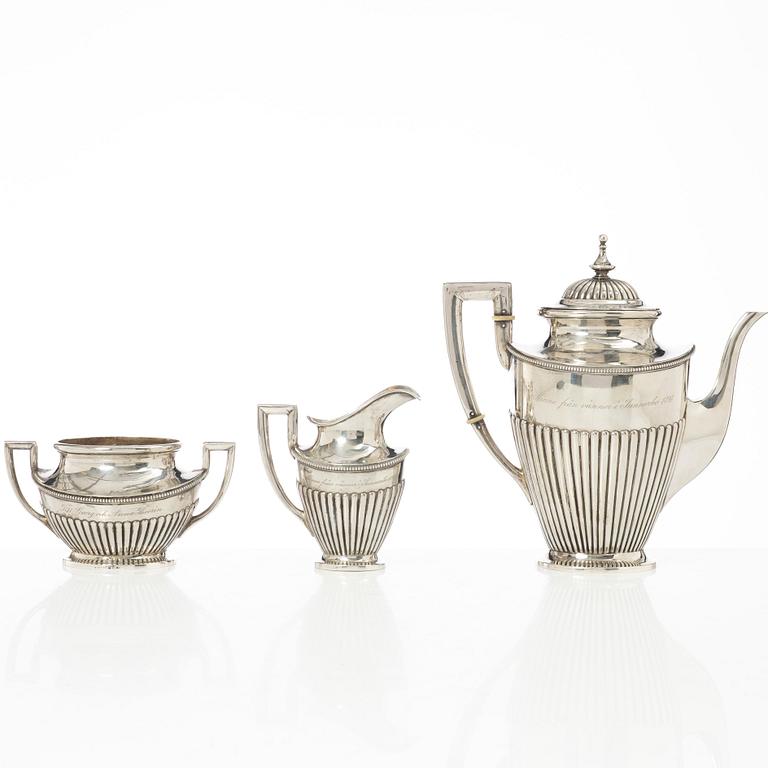 A three piece silver coffee service, K. Andersson, Stockholm, 1897.