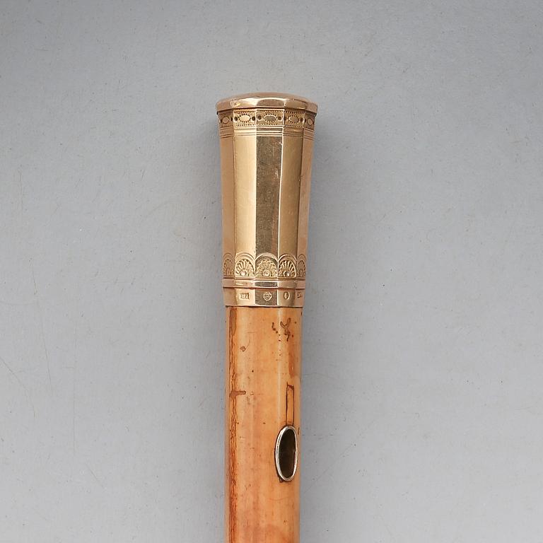 SPATSERKÄPP, 18K guld, björk, Stockholm 1793.