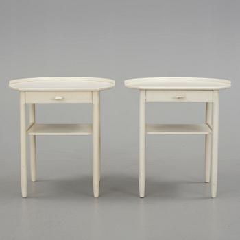 SÄNGBORD, ett par, Sven Engström och Gunnar Myrstrand, Bodafors, 1962.