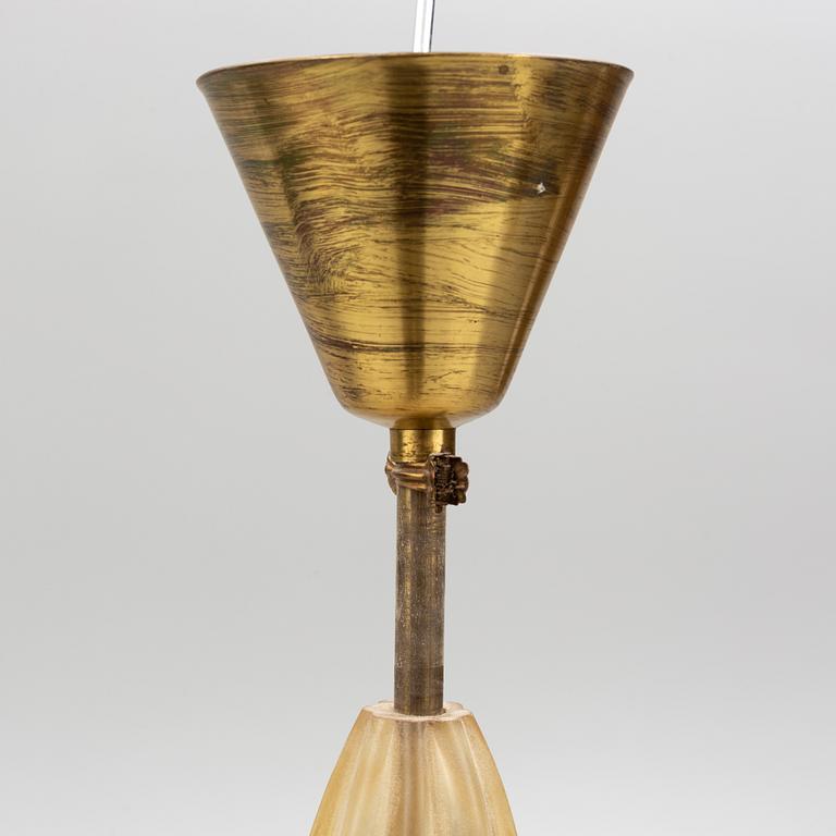 A Swedish Modern ceiling lamp, Orrefors, mid-20th Century.