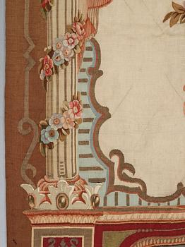 A TAPESTRY, "A Palace interior", ca 314,5 x 185,5-186,5 cm, Aubusson probably, second half of the 19th century.