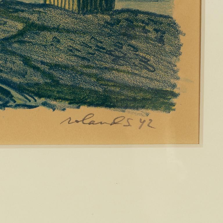 Roland Svensson, 2 färglitografier, signerade, daterade och en numrerad 26/45.