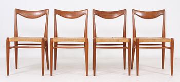 MATSALSBORD samt STOLAR, 4 st, teak, 1950-tal.