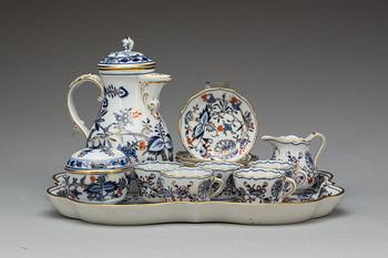 KAFFESERVIS, 9 delar, porslin, Meissen.