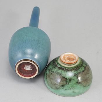 BERNDT FRIBERG, vas samt skål, Gustavsbergs studio.