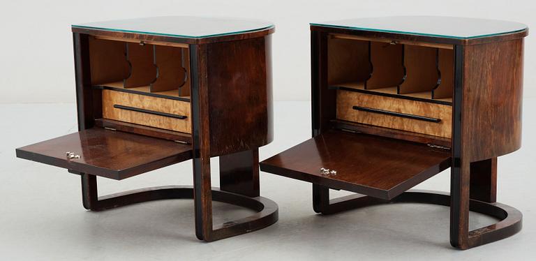 NATTDUKSBORD, ett par, art deco, 1930/40-tal.