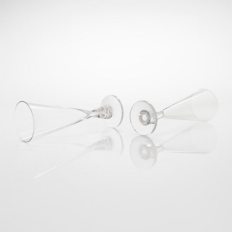 Tapio Wirkkala, A set of six 'Tiima' champagne glasses for Iittala, Finland. In production 1958-1973.
