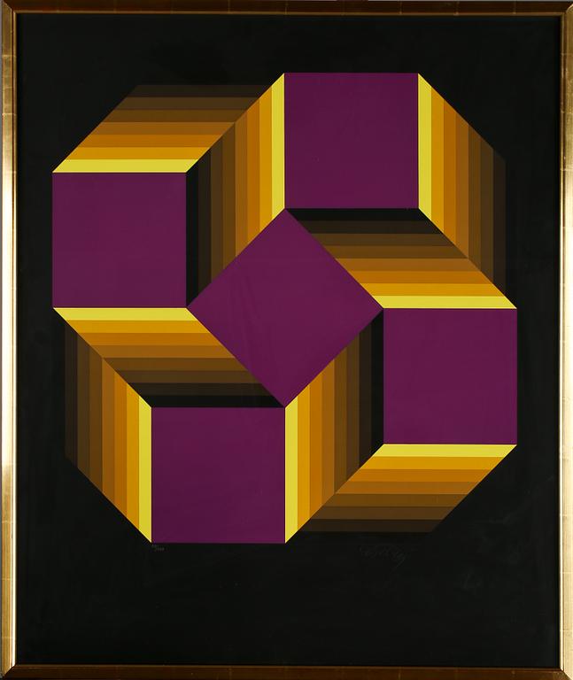VICTOR VASARELY, färgseriegrafi, signerad och numrerad 30/300.