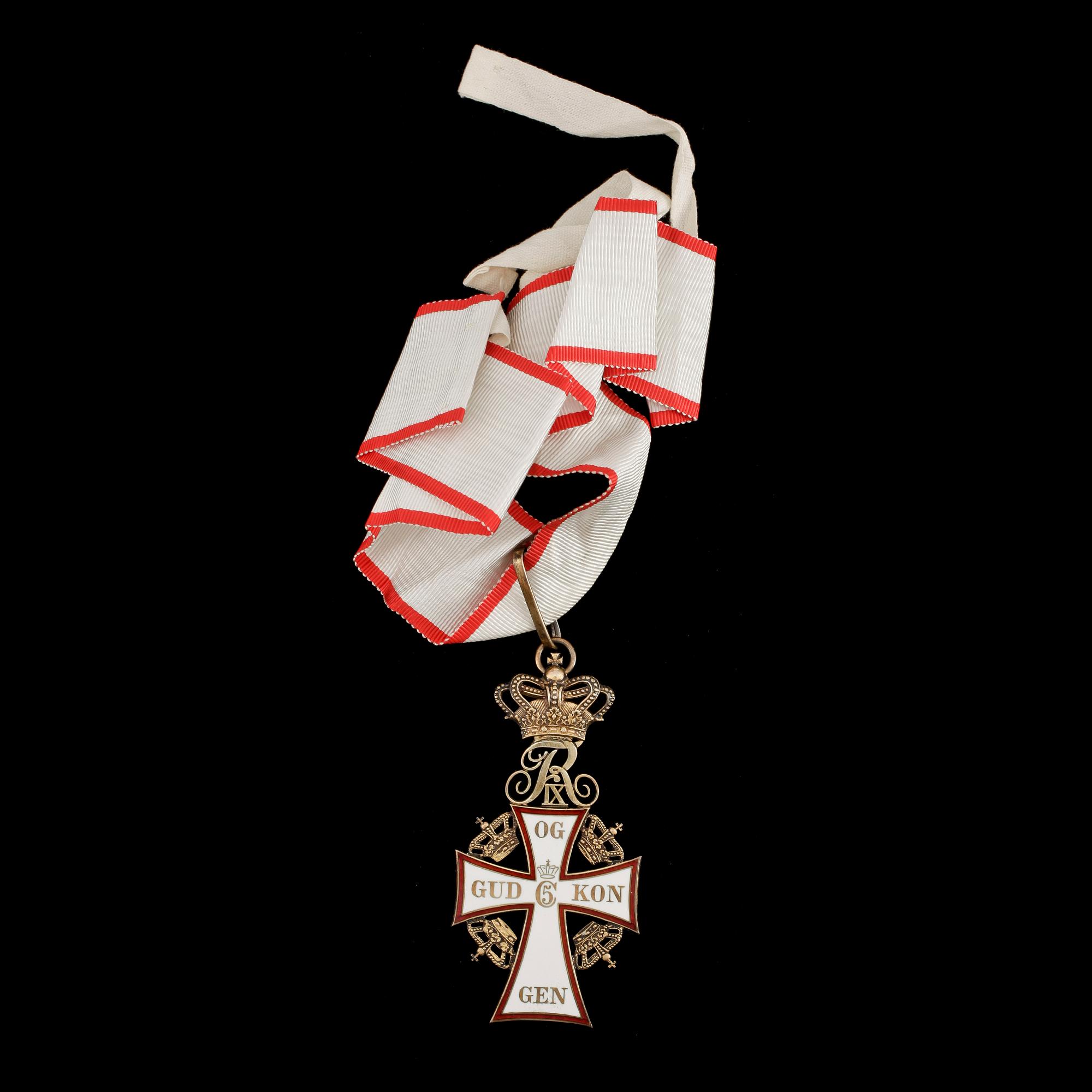 RIDDARTECKEN, Kungliga Dannebrogsorden, silver och emalj.