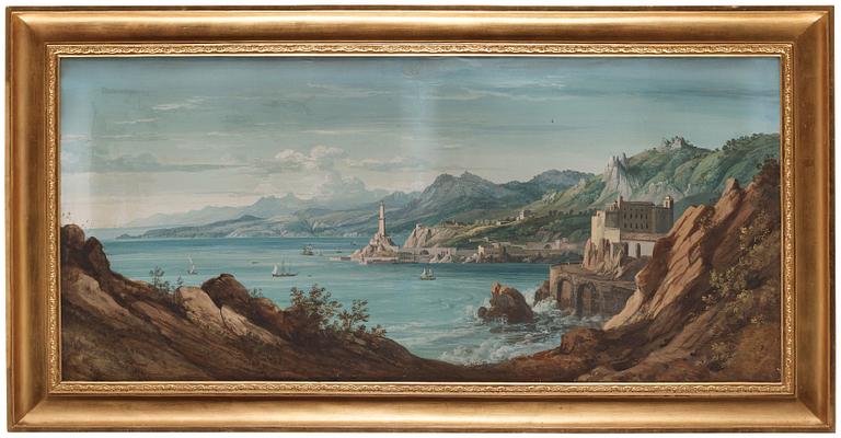 Didier Nicolas Boguet, Extensive costal landskap with castle.