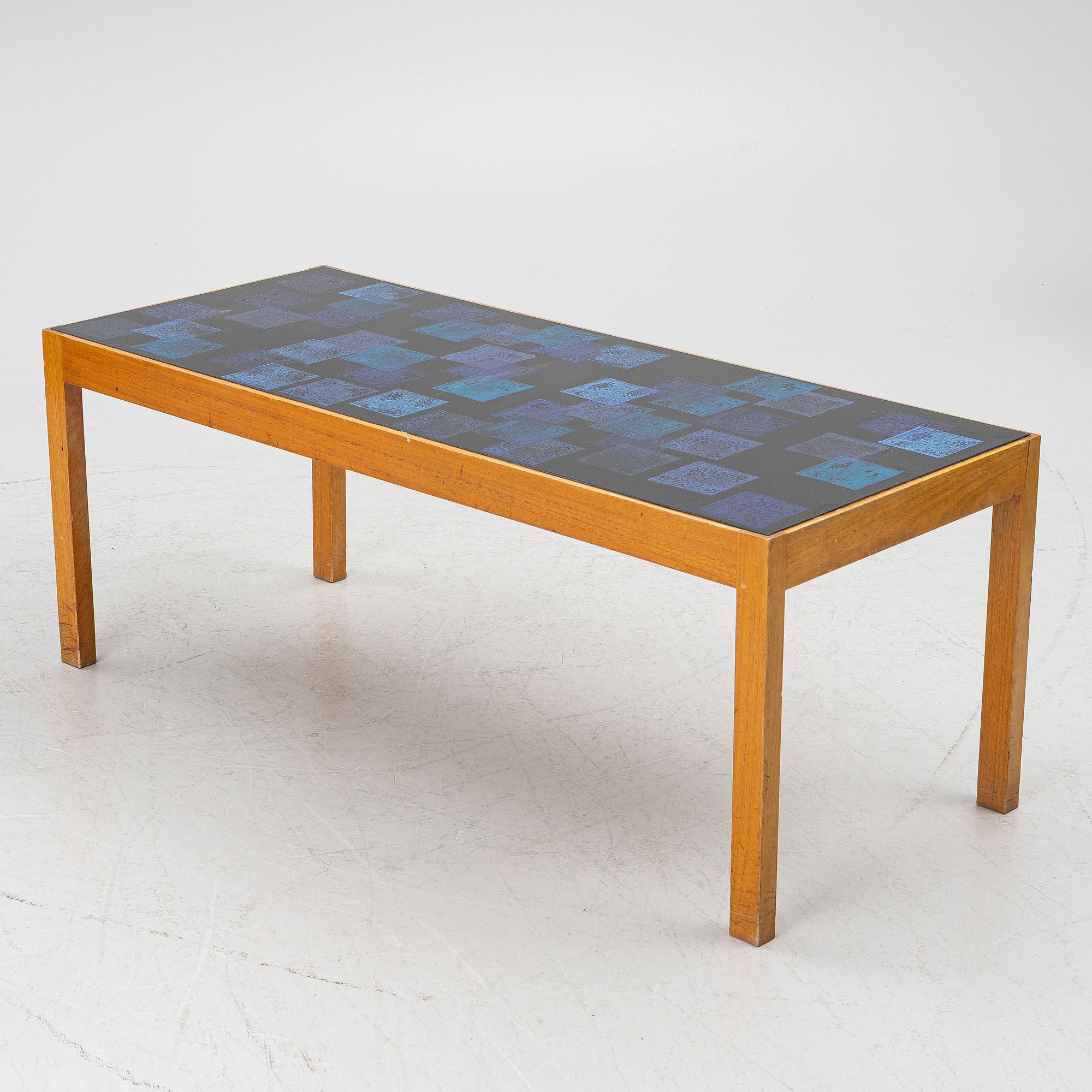 David Rosén, and Algot Törneman, a 'Blue Square' coffee table, Triva, Nordiska Kompaniet, 1950s.