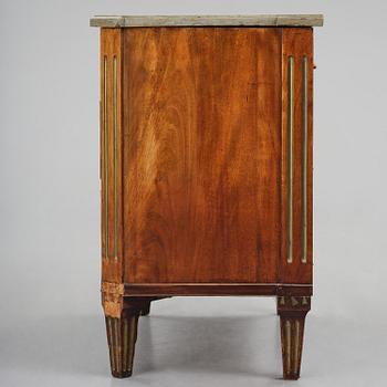 A late Gustavian mahogany commode by Erik Nyström (master in Stockholm 1773-88).