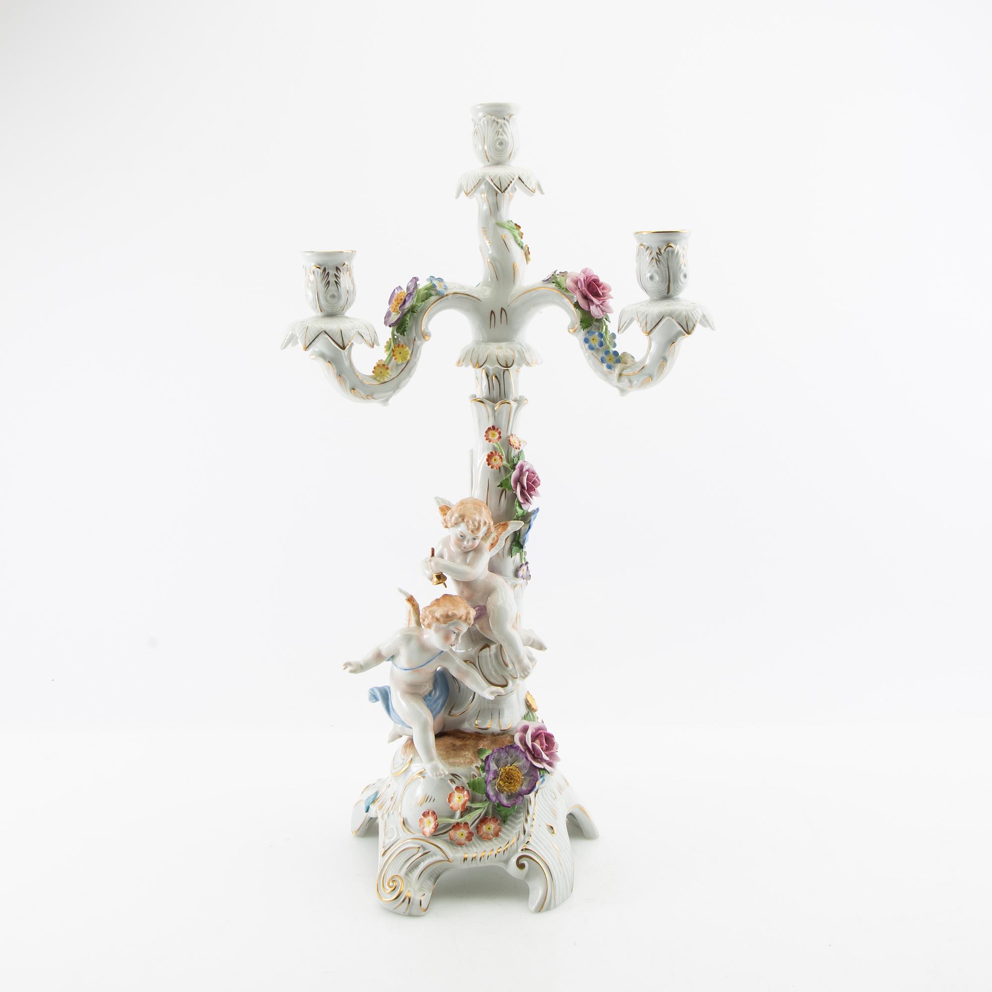 Candelabrum Schierholz Germany mid-20th century porcelain.