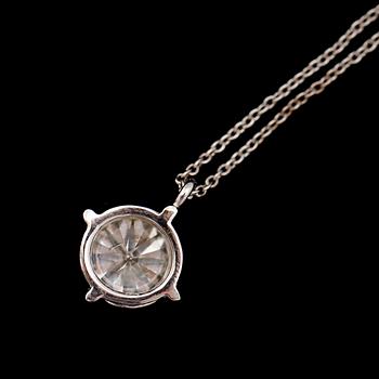 HÄNGE MED KEDJA, 18 k vitguld, briljantslipad diamant 0.82 ct.