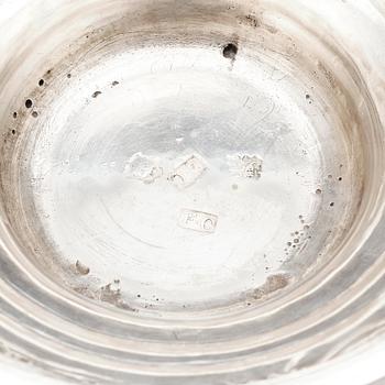 An English mid 18th century silver cup with lid, marks of Francis Crump, London.