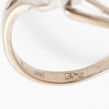 18K white gold ring with a brilliant-cut diamond, approx. 0.65 ct.