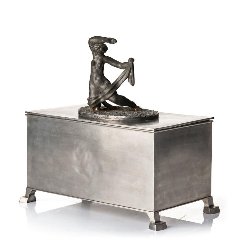 Nils Fougstedt, & Thorvald Alef, a pewter case, Firma Svenskt Tenn, Stockholm 1930.