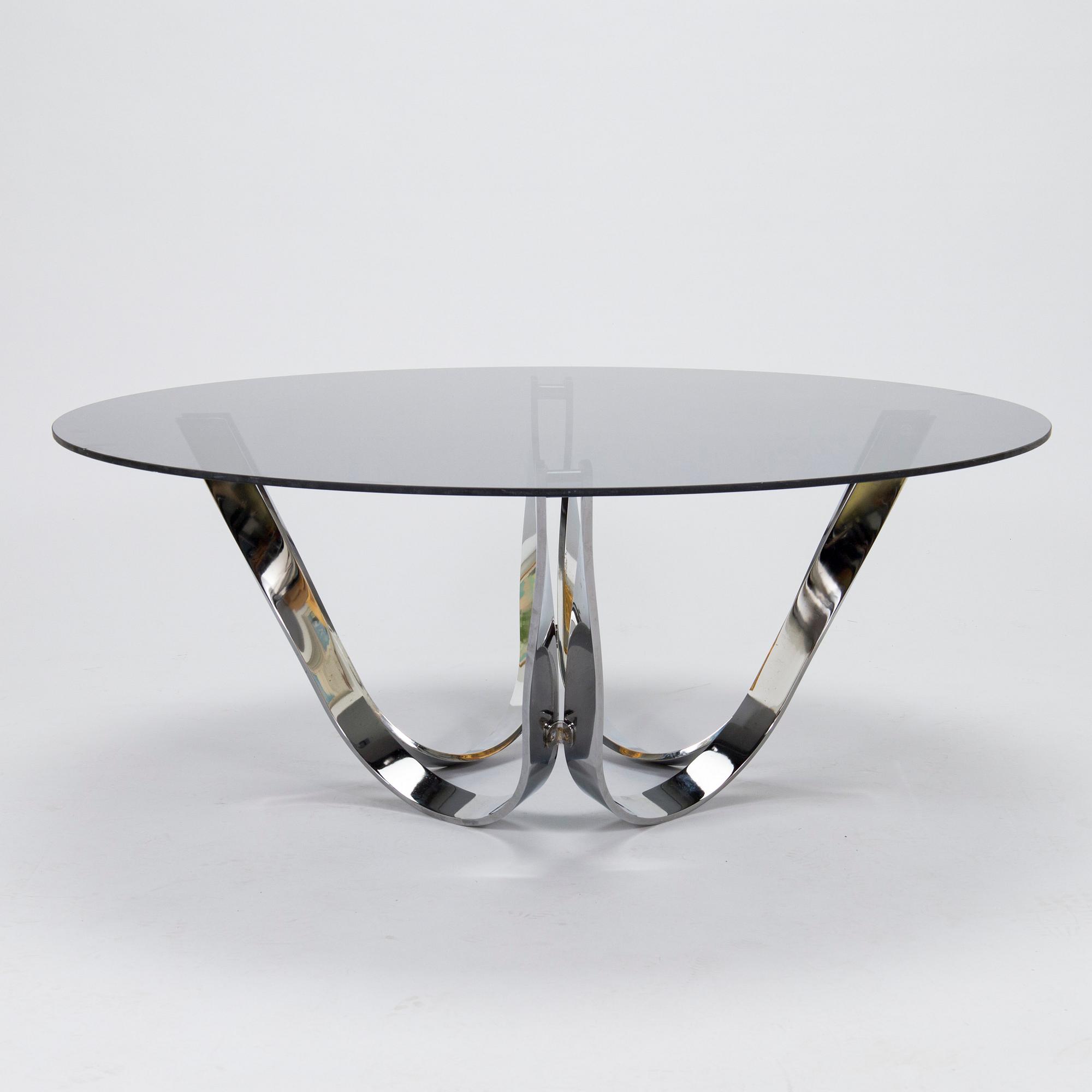 Roger Sprunger, a 1970s glass top coffee table by Roger Sprunger for Dunbar USA.
