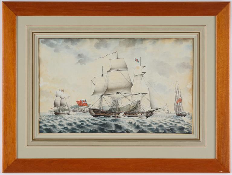 R Freeman, 17th/18th century  The frigate "Dutton" at Dover.