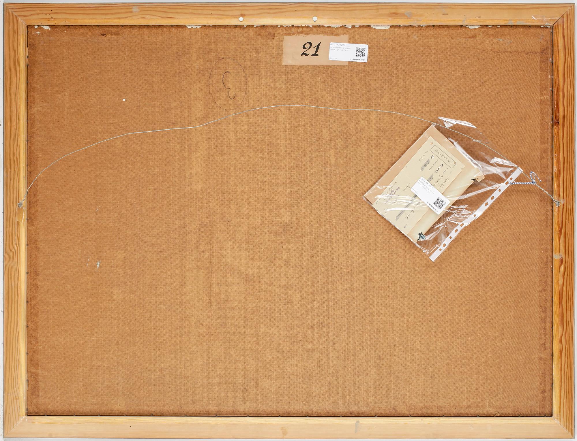 MARTIN EMOND, olja på pannå, signerad.