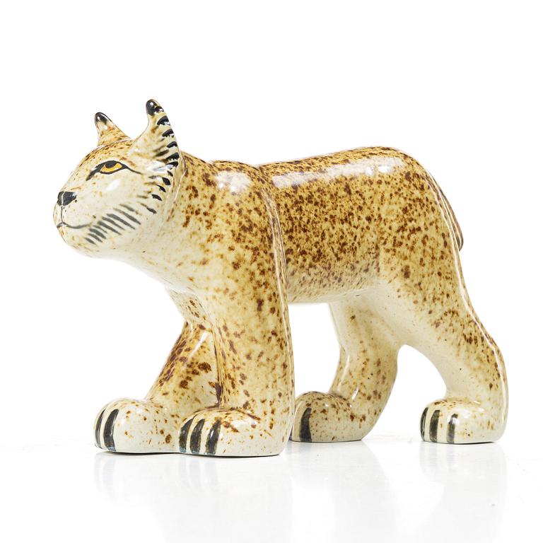 Lisa Larson, an 'Lodjur' figurine, Gustavsberg for NK, Nordiska Kompaniet in collaboration with WWF.