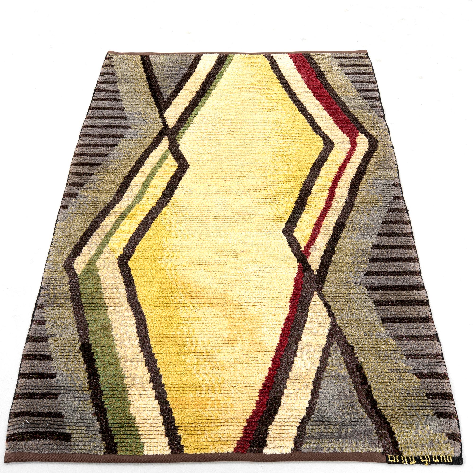 Brita Grahn, matta flossa signerad ca 156x102 cm.