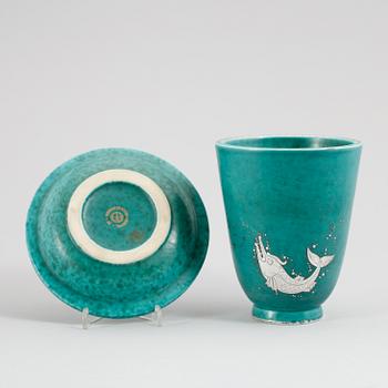 VAS SAMT SKÅL, stengods, Argenta, Gustavsberg.