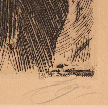 Anders Zorn, etching, 1919, signed in pencil.