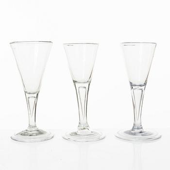 Pointed glasses, similar, 6 pcs, 18th century.