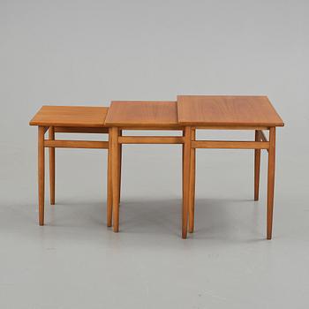 SATSBORD, 3 delar, teak, 1950-/60-tal.