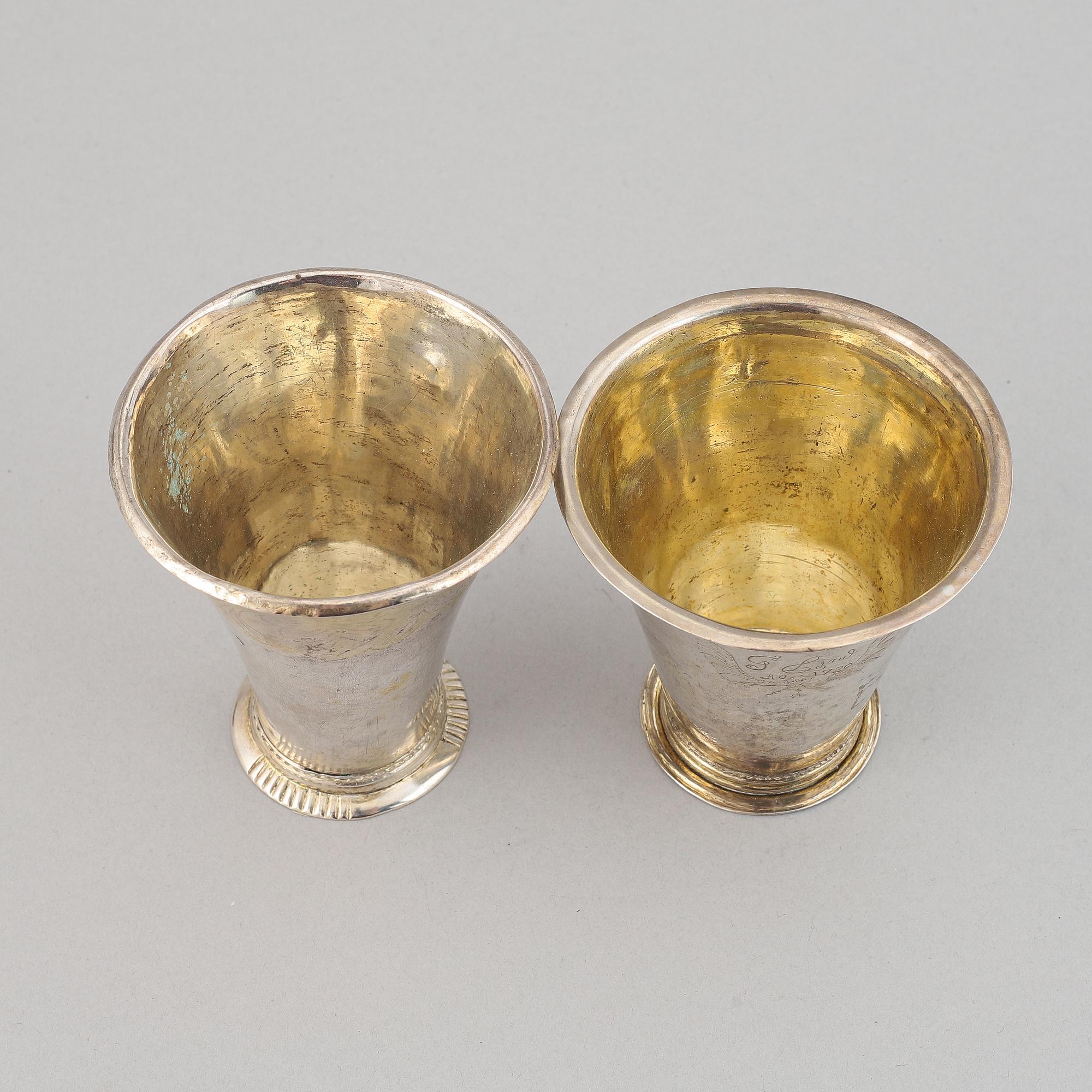 Two silver beakers, Petter Söderbom, Örebro, 1765 et al.