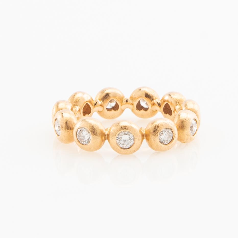 Ole Lynggaard, Ring "Bubble/Bubbles" 18K rose gold with round brilliant-cut diamonds, design by Charlotte Lynggaard.