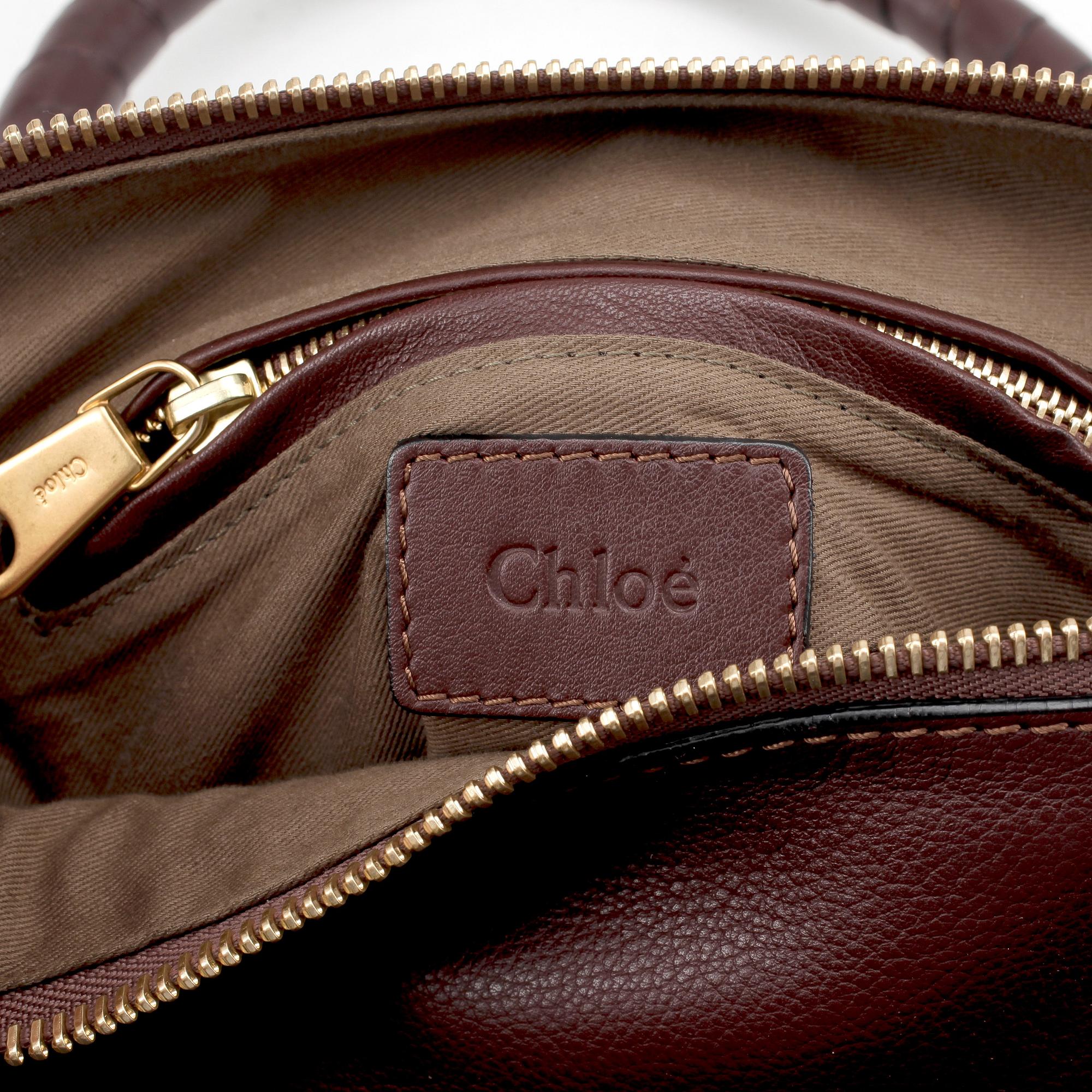 CHLOÉ, a burgundy red leather bag, "Marcie".