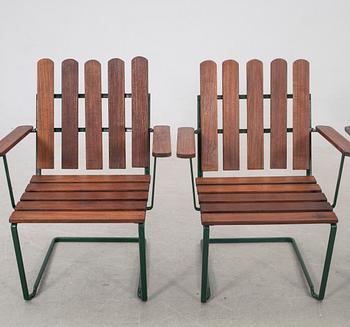 Arthur Lindqvist, Armchairs, 4 pcs, model A2, Grythyttan, 20th century.