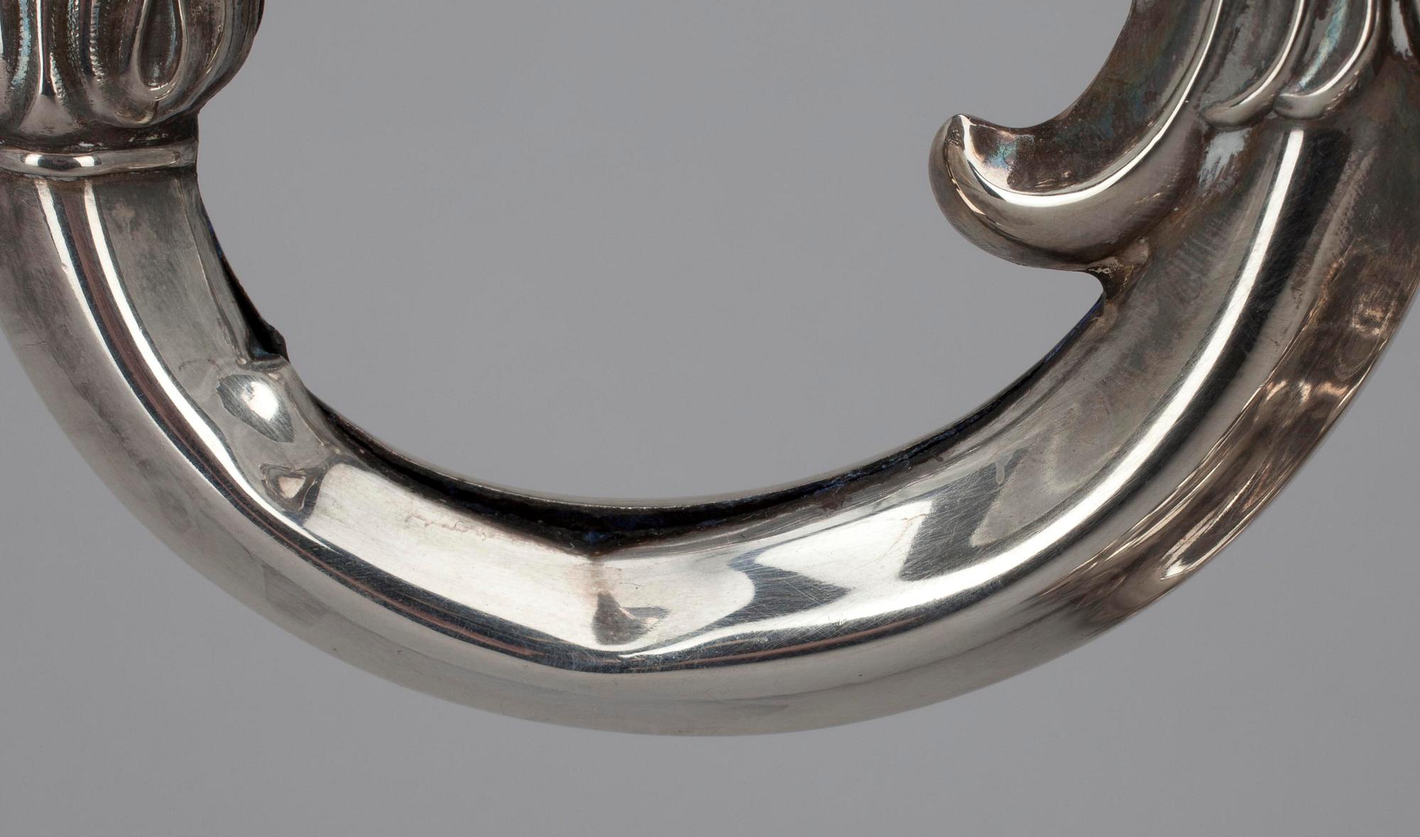 KANDELABER, silver, rokokostil, C.G.Hallberg, Stockholm, 1940.