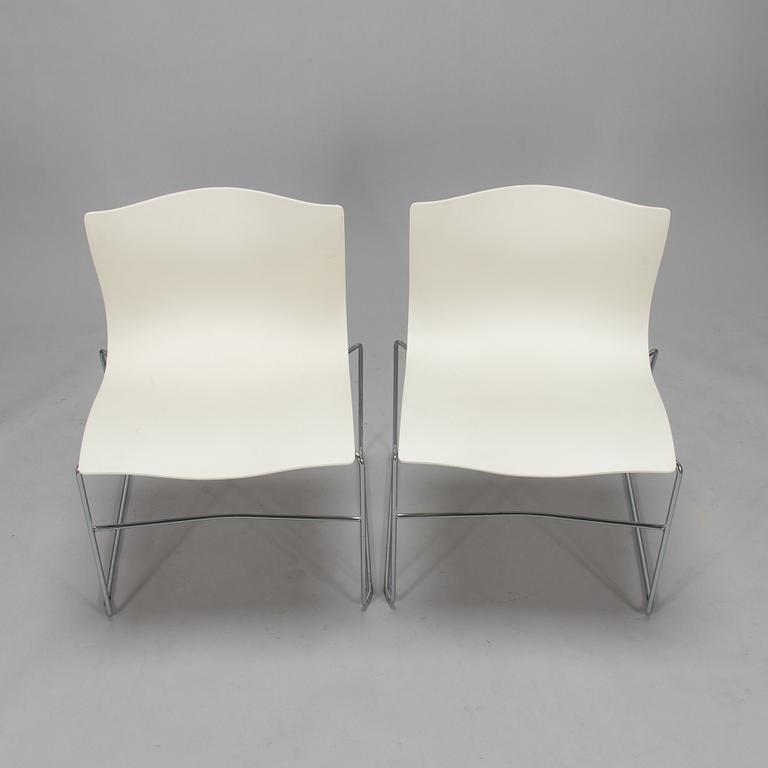 Massimo Vignelli, a set of six 'Handkerchief' stacking chairs for Knoll, 1985.